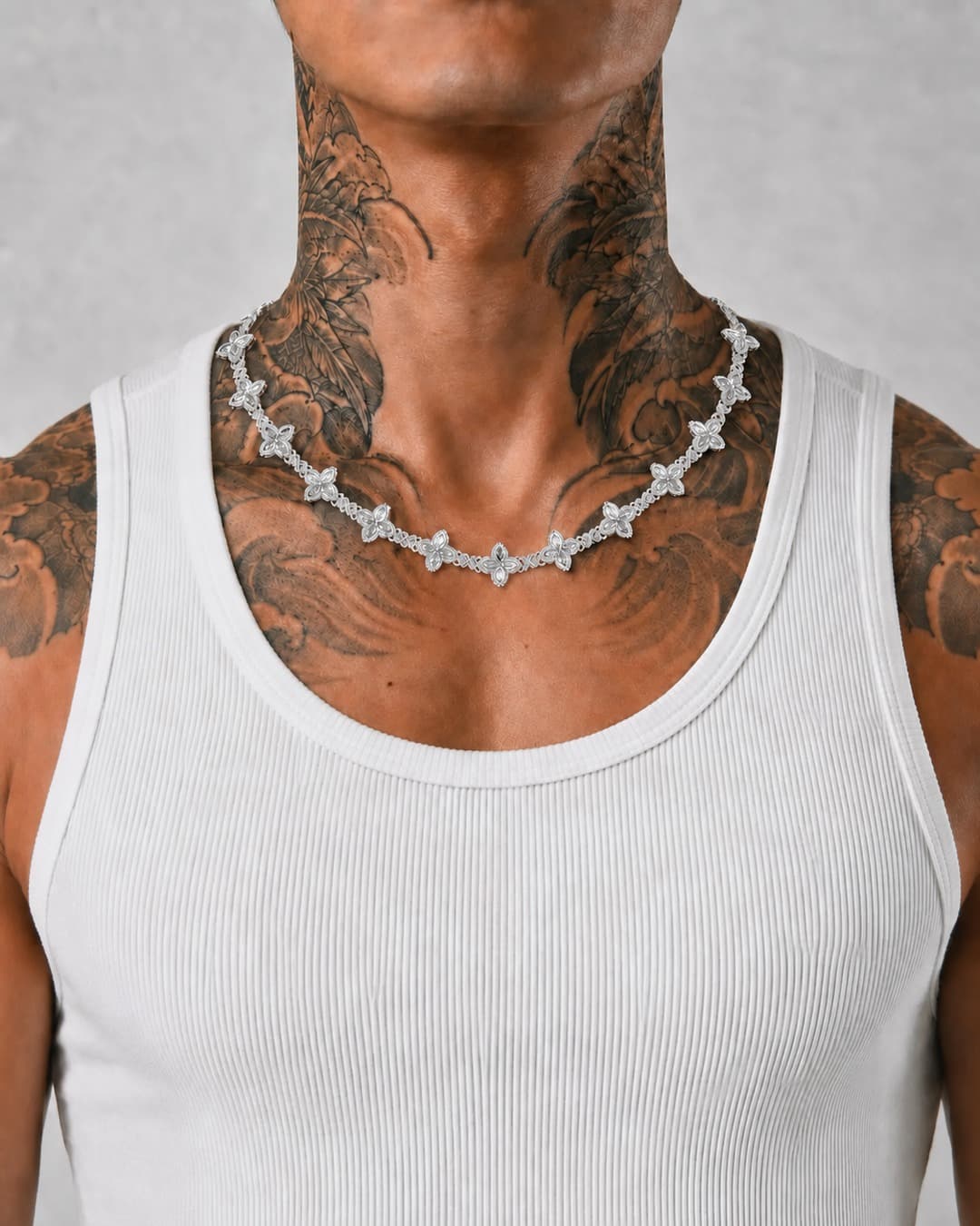 Clover Cuban Kette — Blanc
